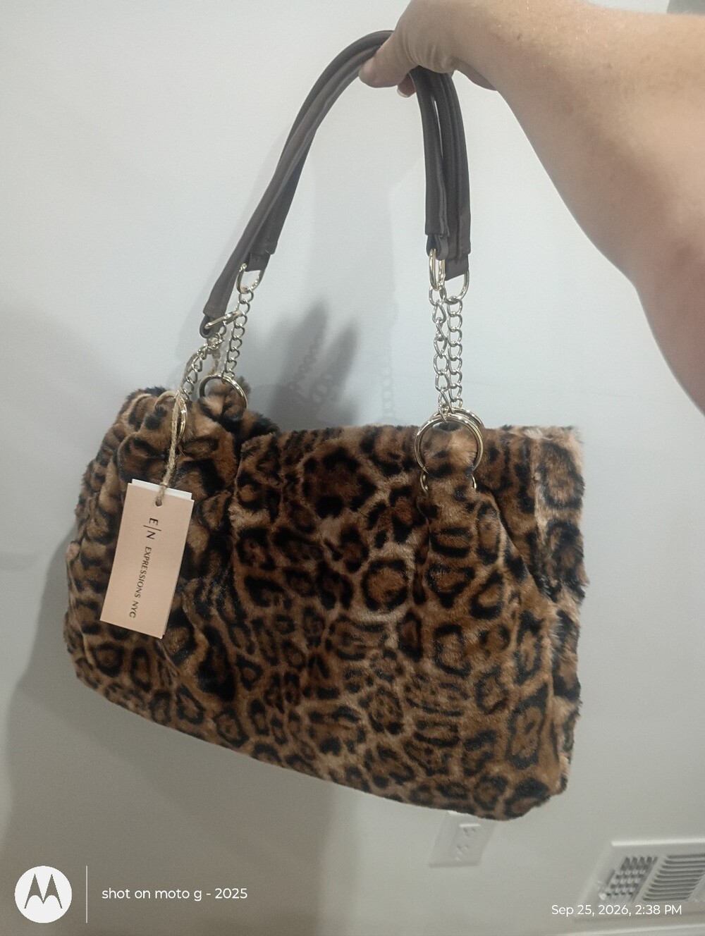 VIRAL E/N Expression Faux Fur Leopard Tote Bag